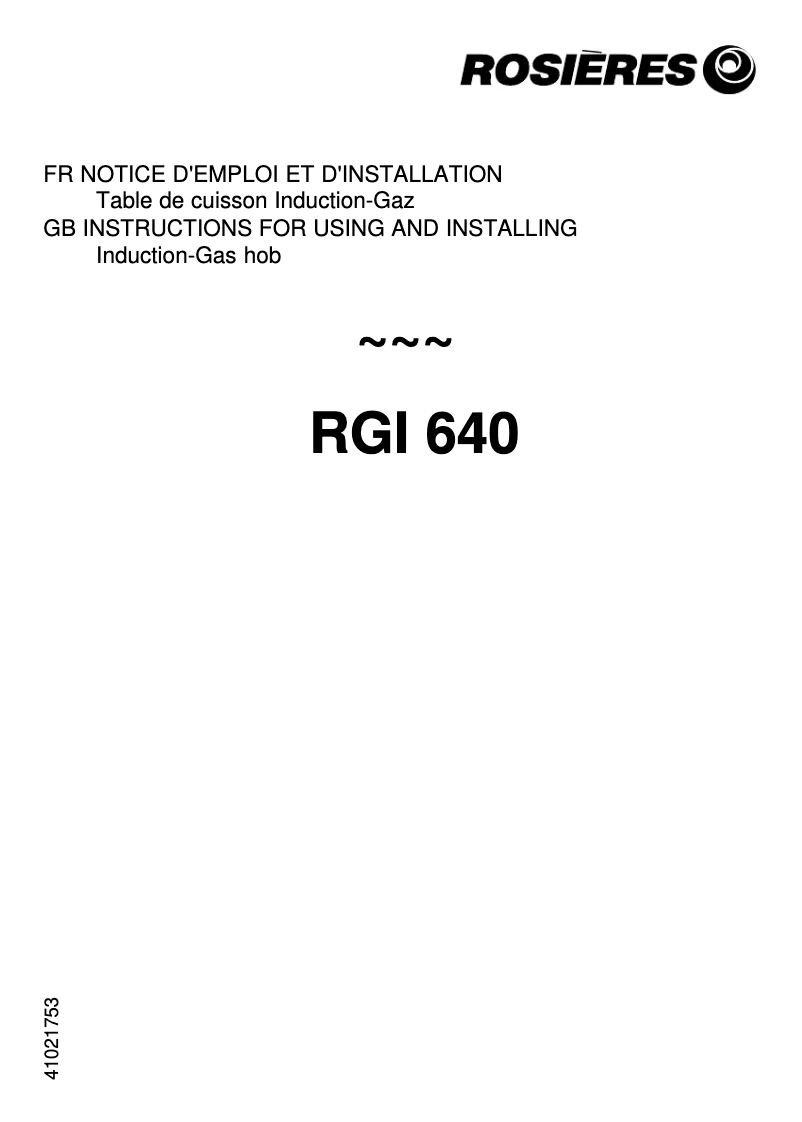 Página 1 del manual Manual de usuario Rosieres RGI 640 IN