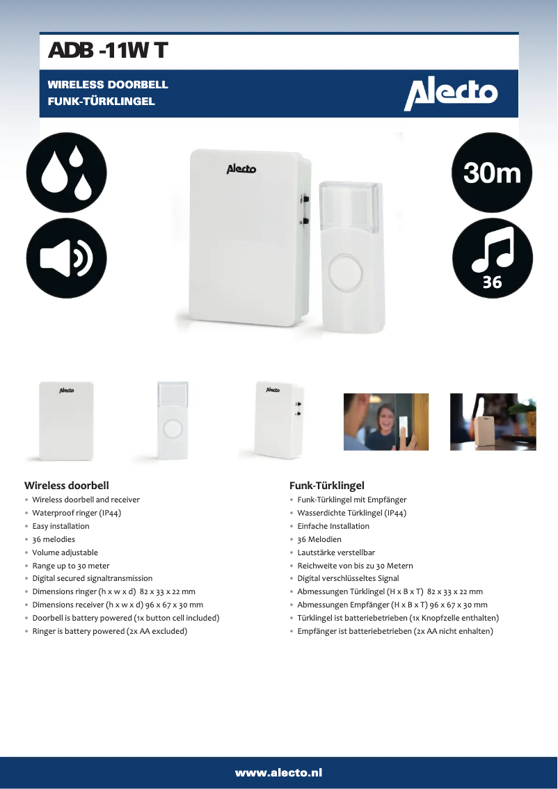 Imagen de la primera página del manual del dispositivo ADB-11WT