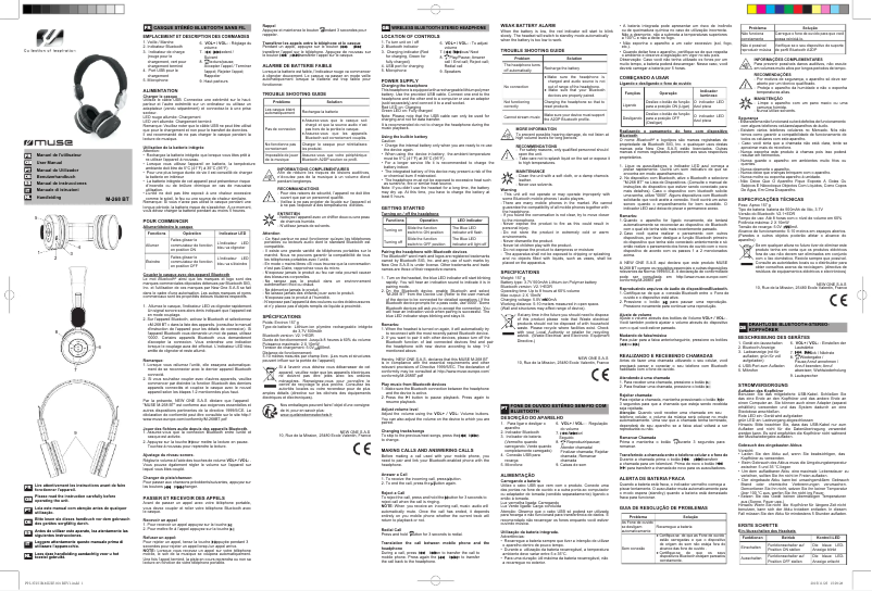 Imagen de la primera página del manual del dispositivo M-268 BT