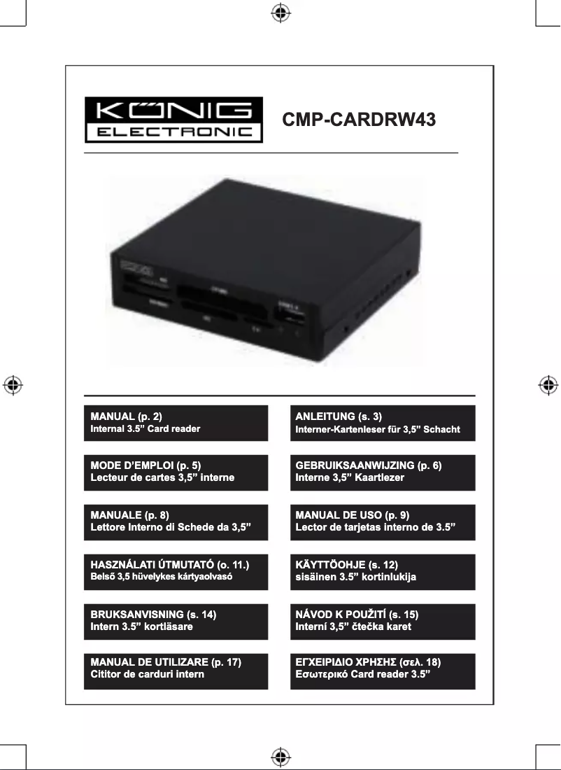 Página nº 1 - Manual de usuario Konig CMP-CARDRW43