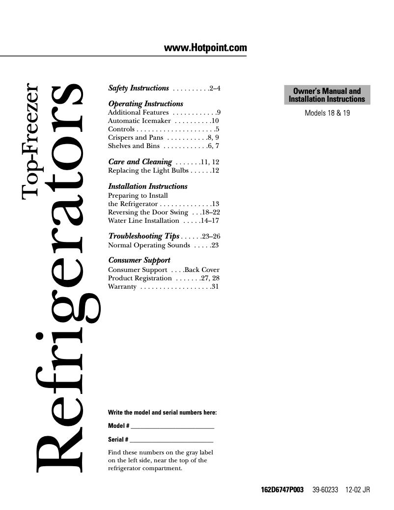 Imagen de la primera página del manual del dispositivo HTS18GBMCC