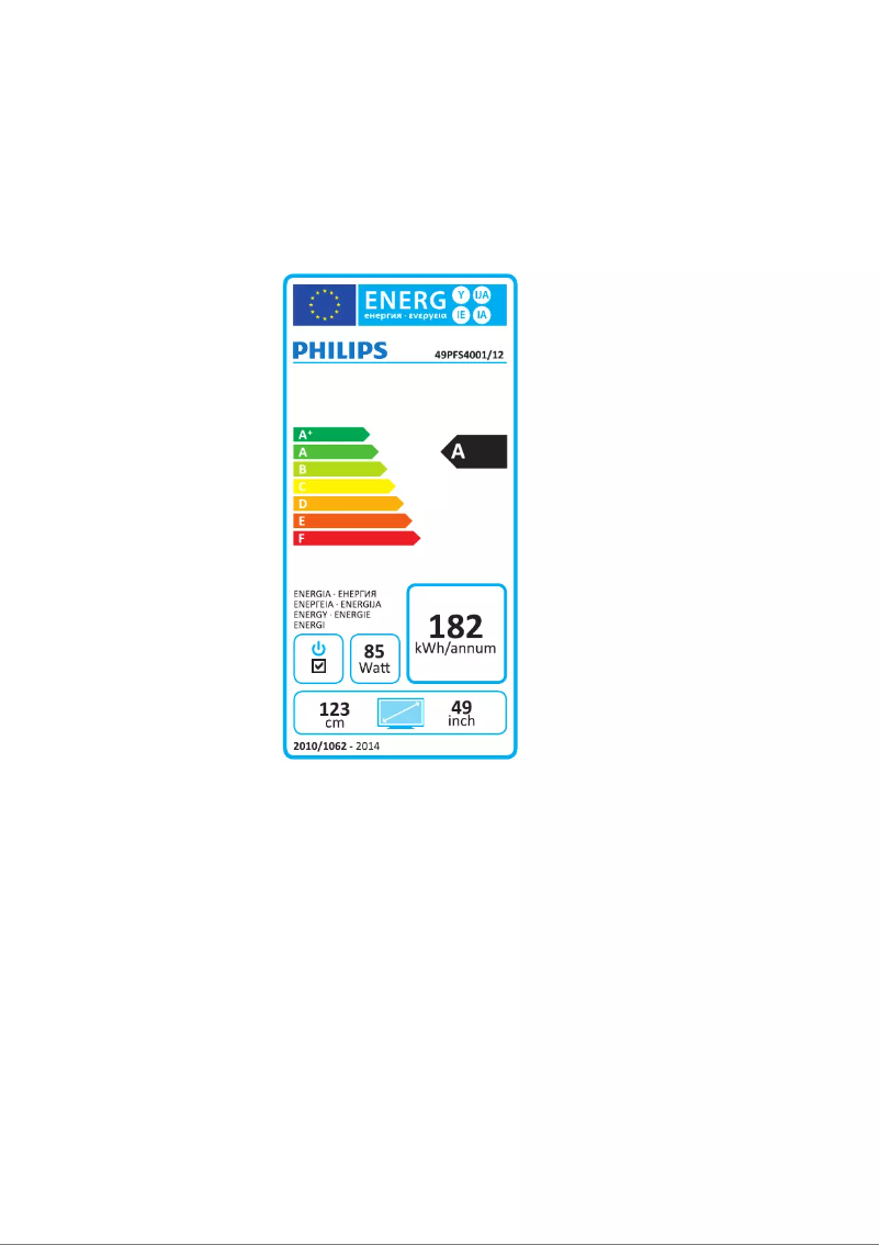 Imagen de la primera página del manual del dispositivo 49PFS4001