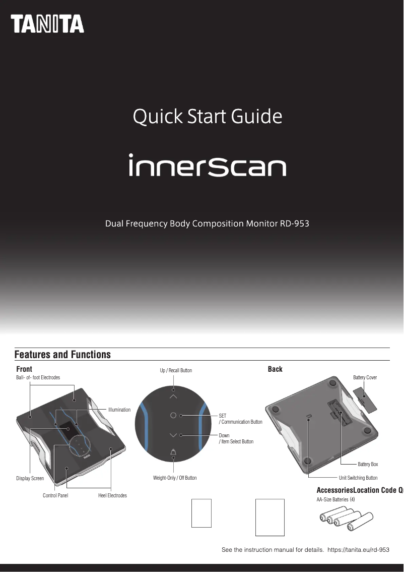 Imagen de la primera página del manual del dispositivo InnerScan Dual RD-953