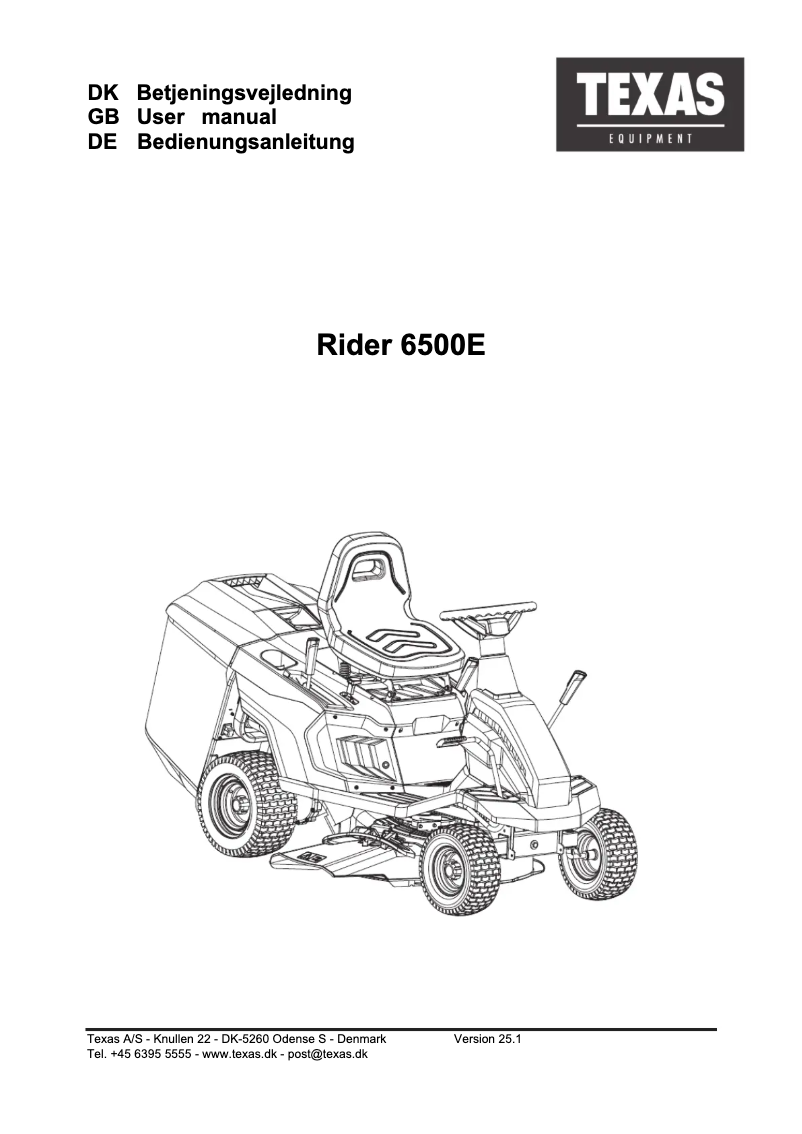 Imagen de la primera página del manual del dispositivo Rider 6500E
