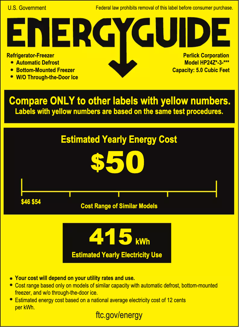 Página nº 1 - Etiqueta energética Perlick HP24ZS-3-5