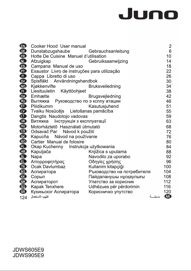 Imagen de la primera página del manual del dispositivo JDWS905E9