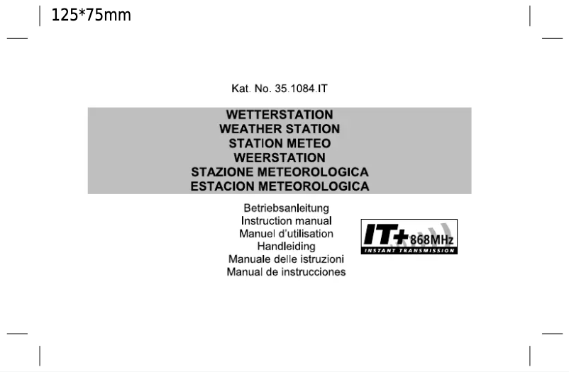 Imagen de la primera página del manual del dispositivo Weather Boy 35.1084