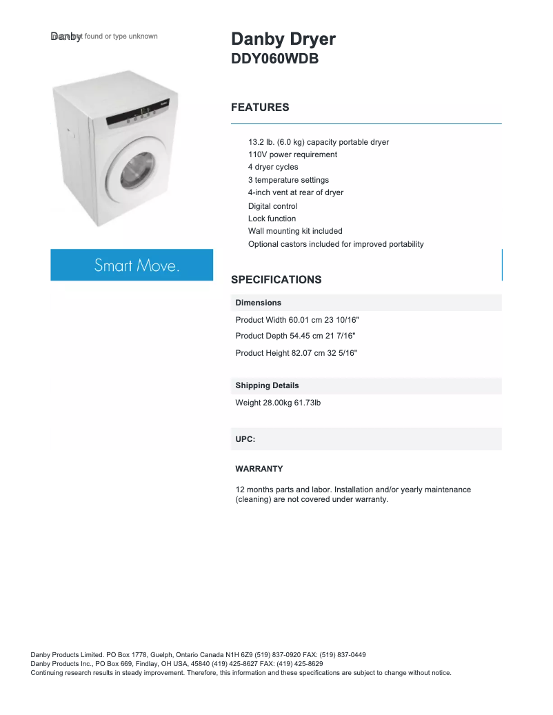 Imagen de la primera página del manual del dispositivo DDY060DB