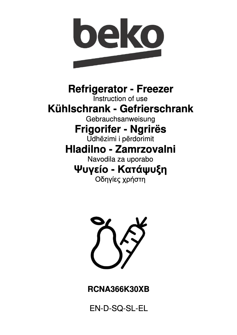 Página 1 del manual Manual de usuario Beko RCNA366K30XB