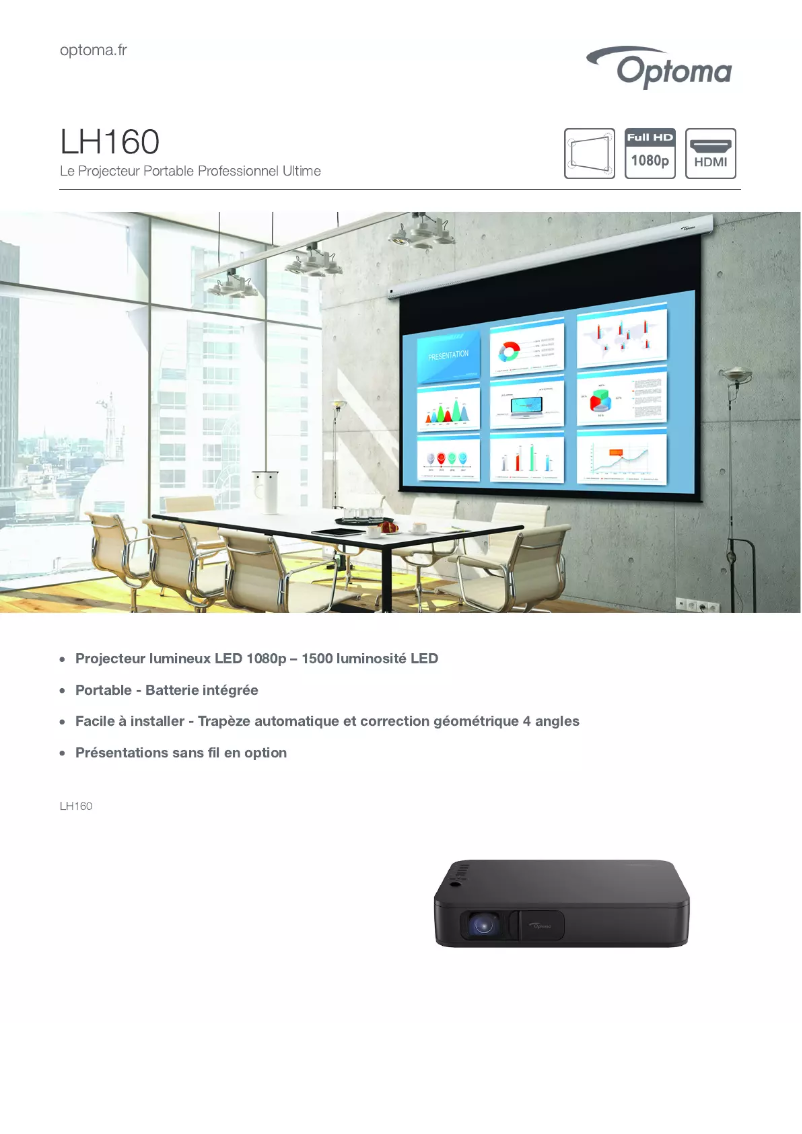 Página nº 1 - Ficha técnica Optoma LH160