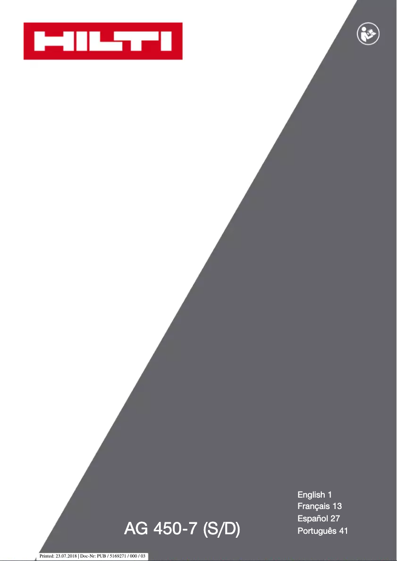 Imagen de la primera página del manual del dispositivo AG 450-7D