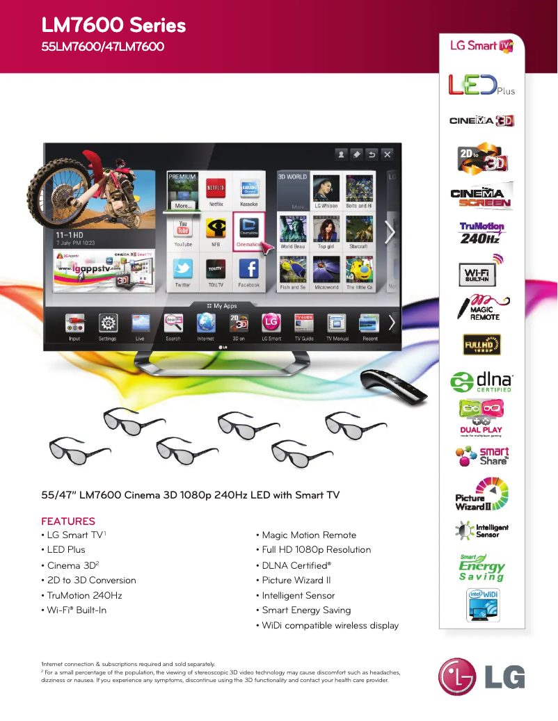 Imagen de la primera página del manual del dispositivo 55LM7600