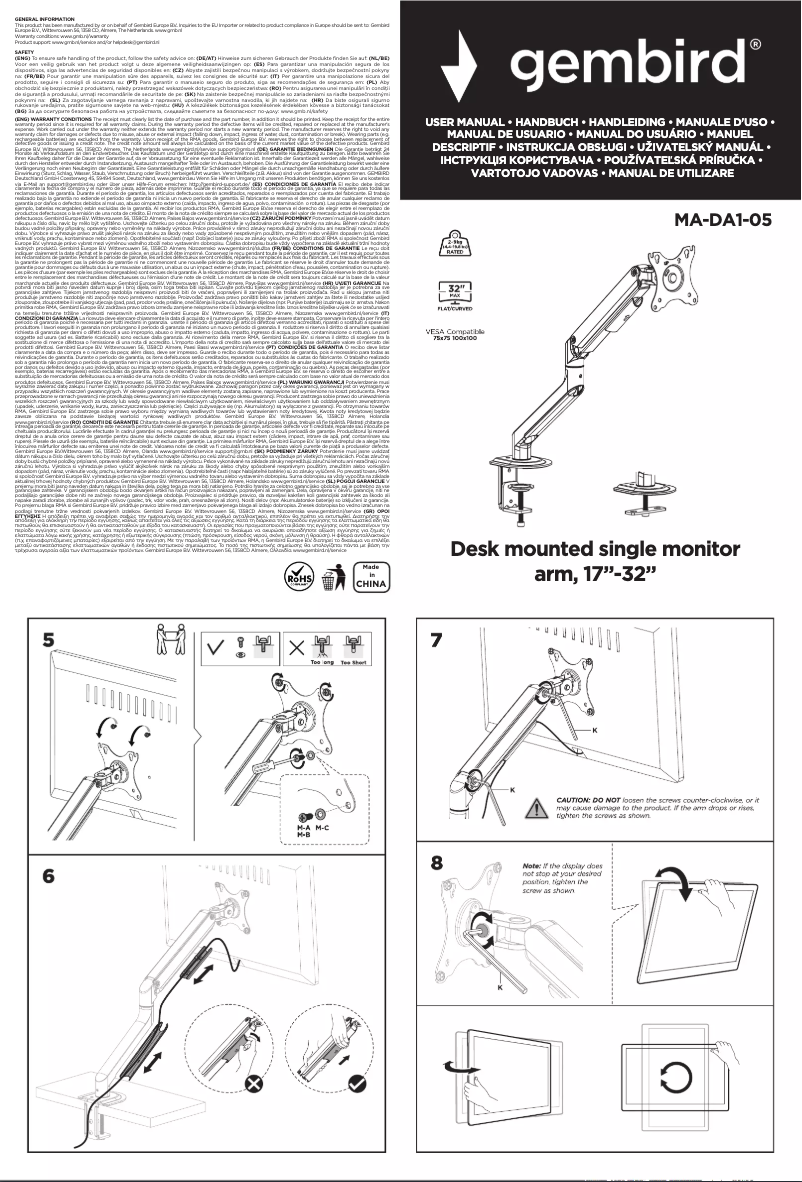 Imagen de la primera página del manual del dispositivo MA-DA1-05