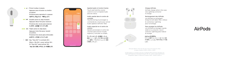 Imagen de la primera página del manual del dispositivo AirPods Pro 2nd Generation