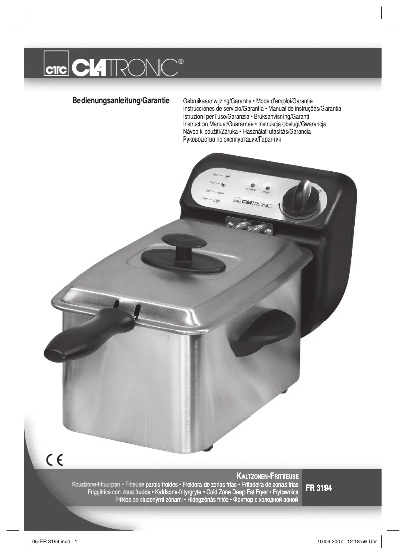 Imagen de la primera página del manual del dispositivo FR 3194