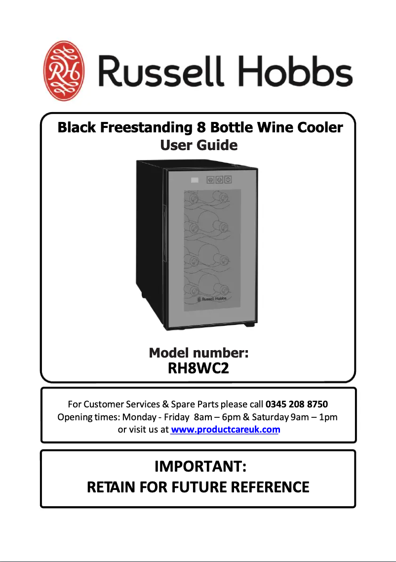Página 1 del manual Manual de usuario Russell Hobbs RH8WC2