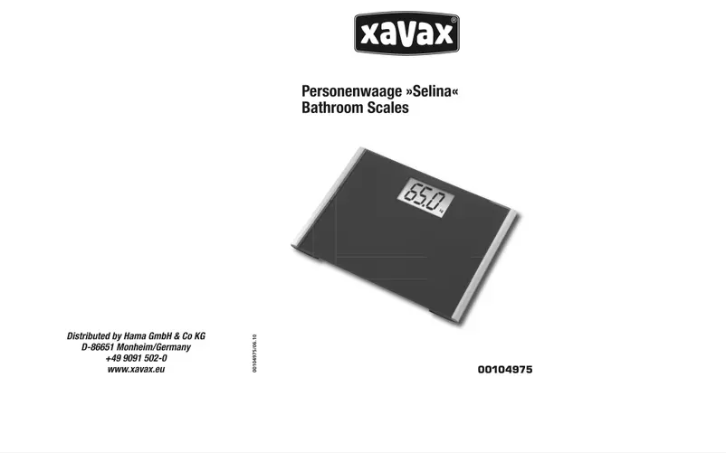 Página 1 del manual Manual de usuario Xavax Selina