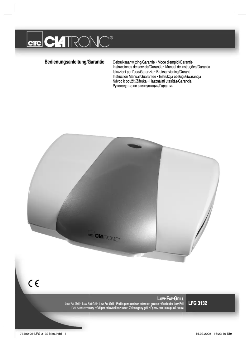 Página 1 del manual Manual de usuario Clatronic LFG 3132
