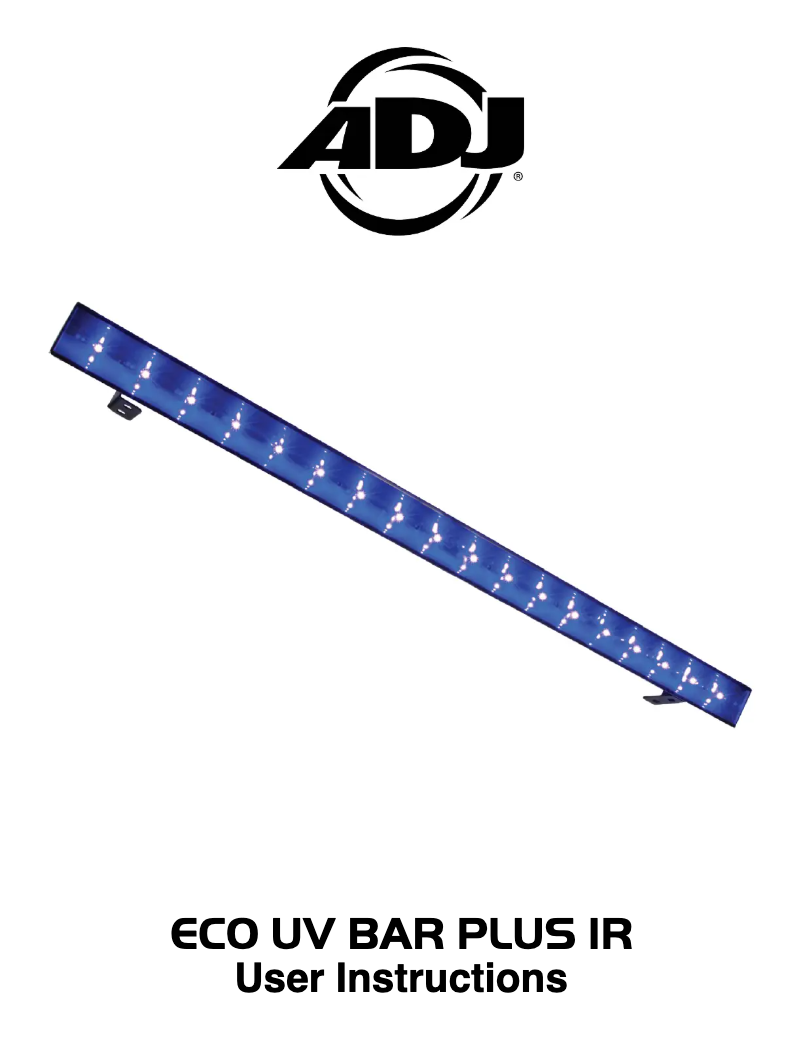 Imagen de la primera página del manual del dispositivo ECO UV Bar Plus IR