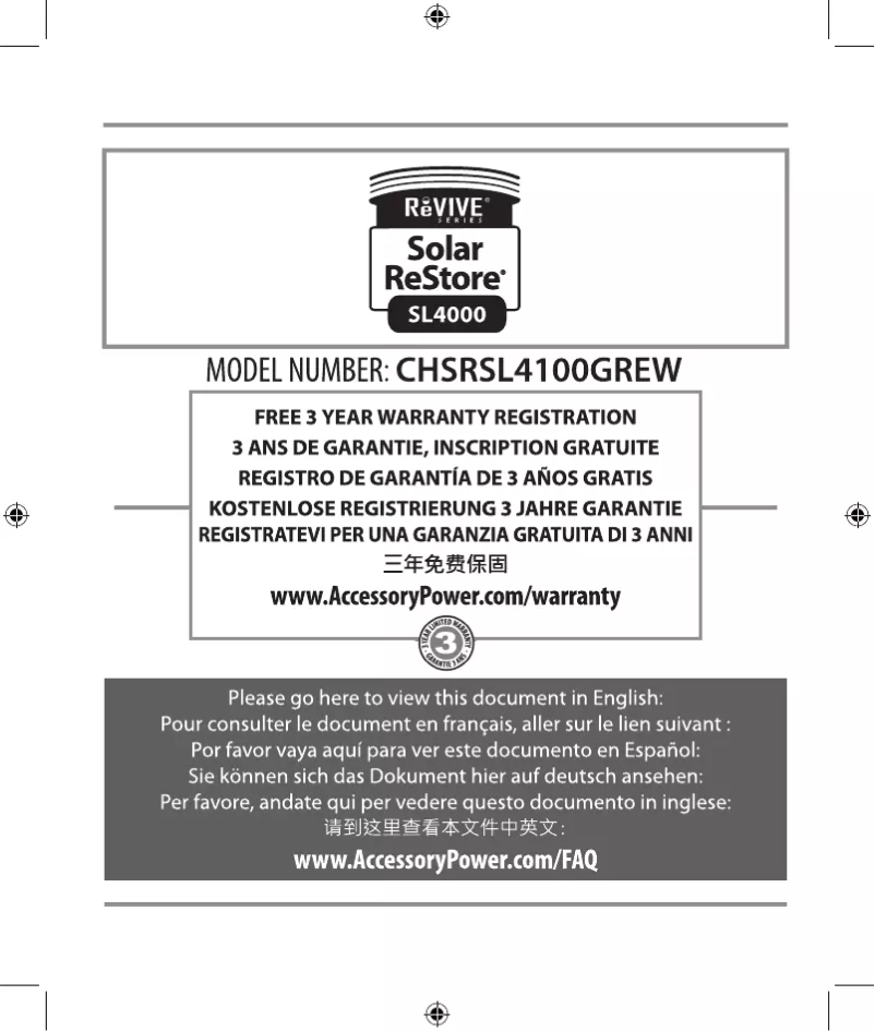 Página 1 del manual Manual de usuario Accessory Power ReVIVE