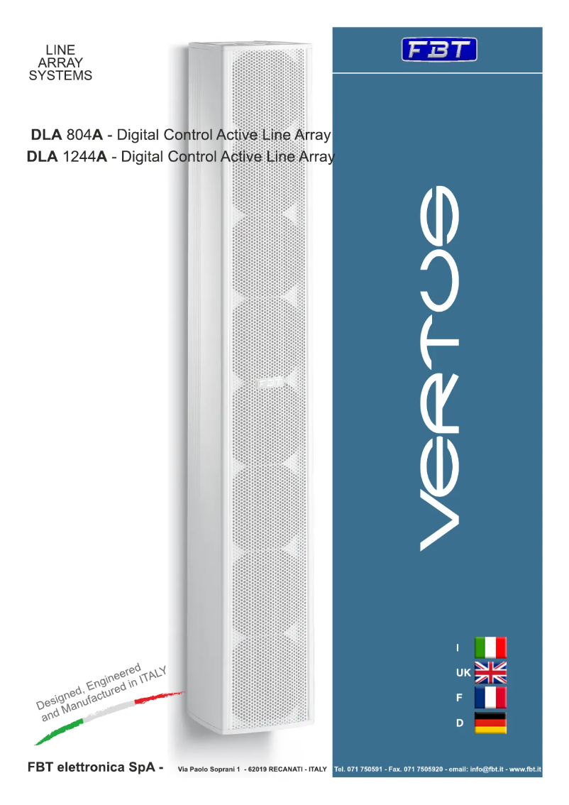 Página 1 del manual Manual de usuario FBT VERTUS DLA 1244A