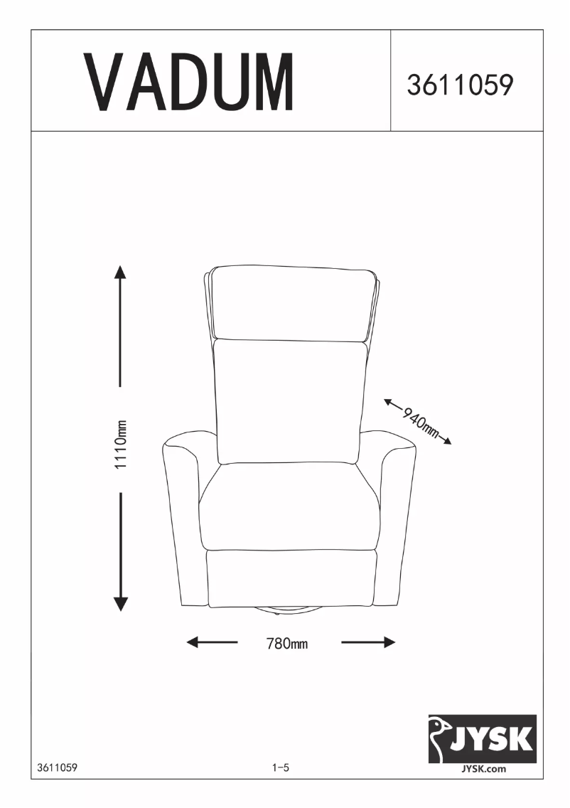 Página nº 1 - Manual de usuario JYSK Vadum