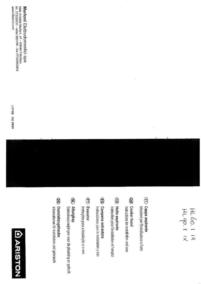 Imagen de la primera página del manual del dispositivo HL 60.1 IX