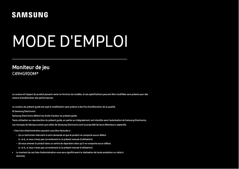 Imagen de la primera página del manual del dispositivo C49HG90DMR