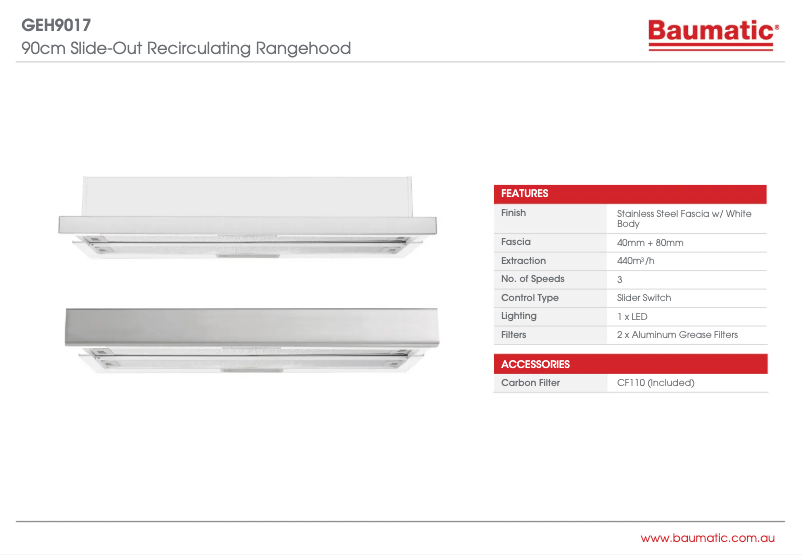 Página nº 1 - Ficha técnica Baumatic GEH9017