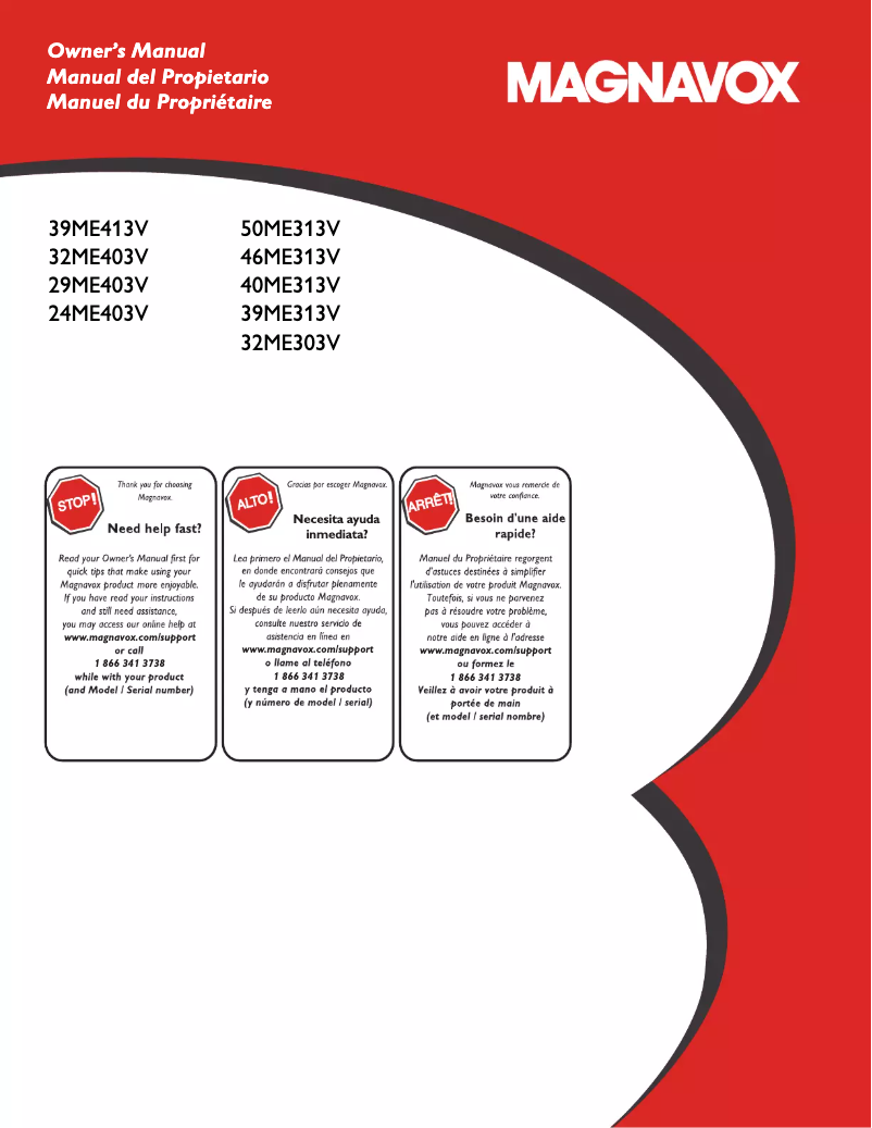Imagen de la primera página del manual del dispositivo 50ME313V