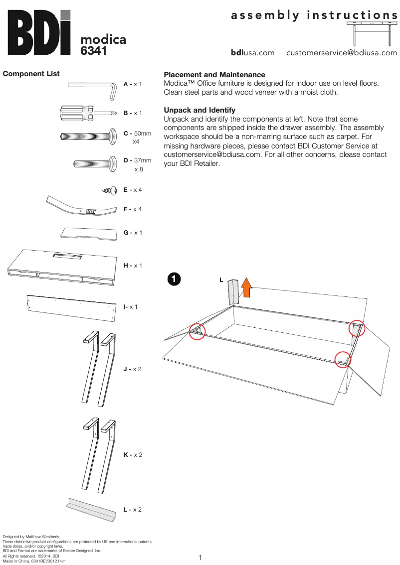 Imagen de la primera página del manual del dispositivo Modica 6341