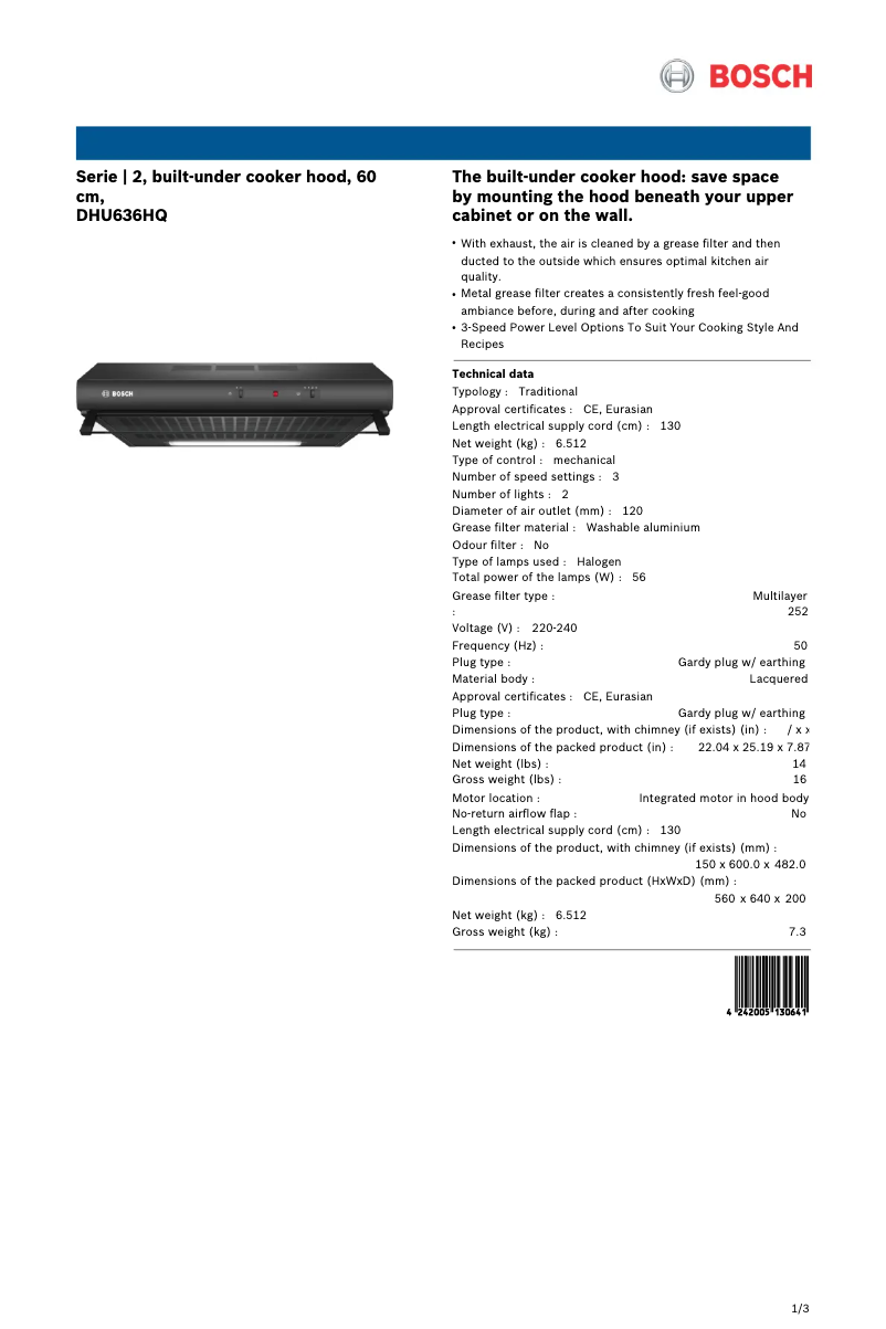 Imagen de la primera página del manual del dispositivo DHU636HQ