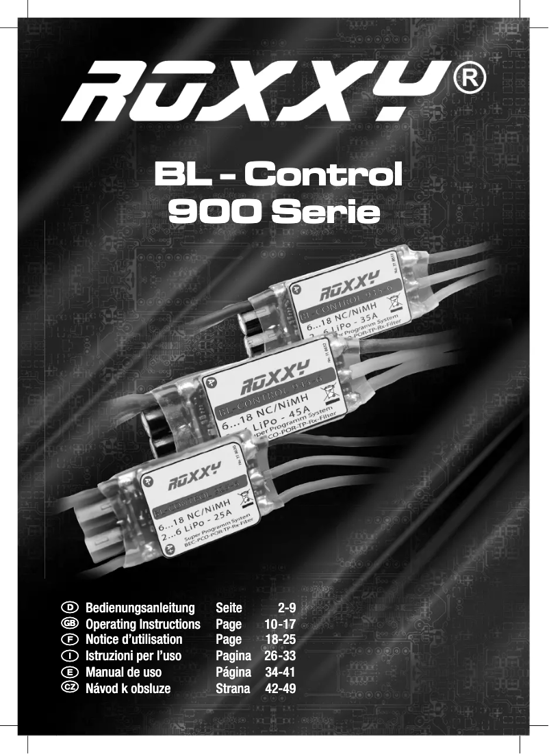 Página 1 del manual Manual de usuario Multiplex BL-Control 900 Serie