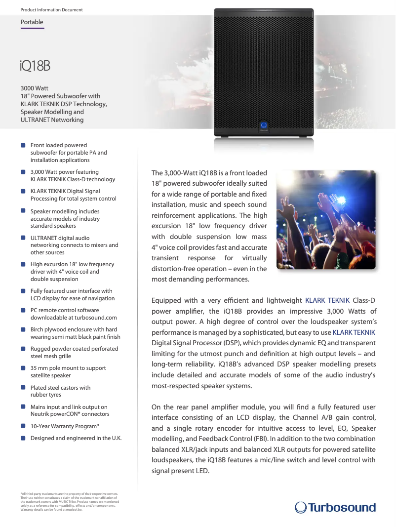 Imagen de la primera página del manual del dispositivo iQ18B