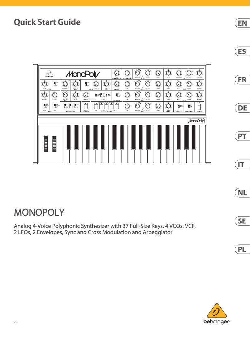 Imagen de la primera página del manual del dispositivo MonoPoly