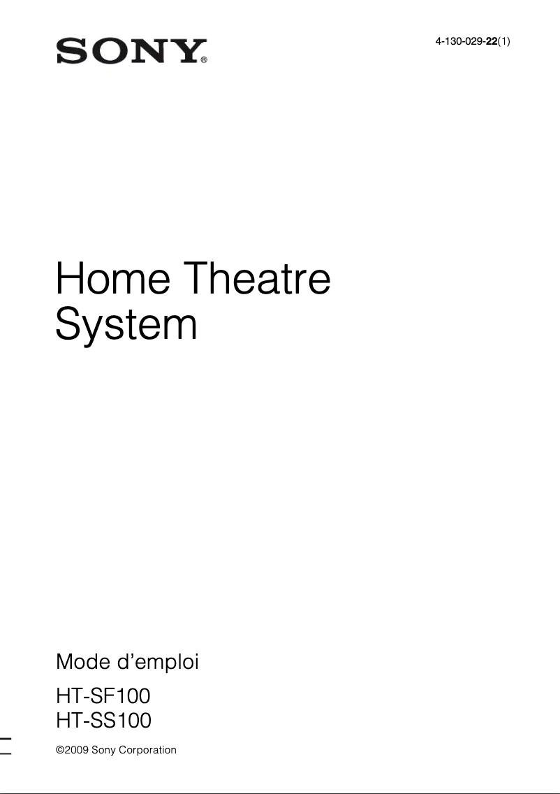 Imagen de la primera página del manual del dispositivo HT-SF100