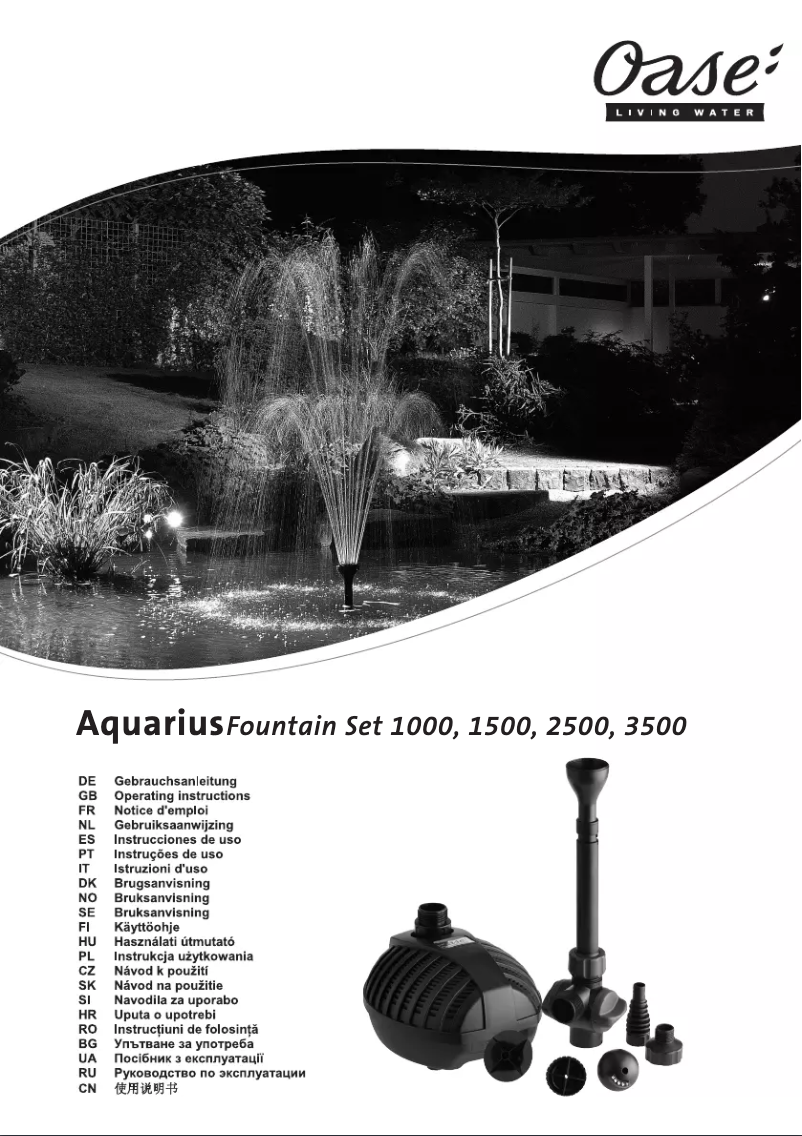 Imagen de la primera página del manual del dispositivo Aquarius Fountain 2500