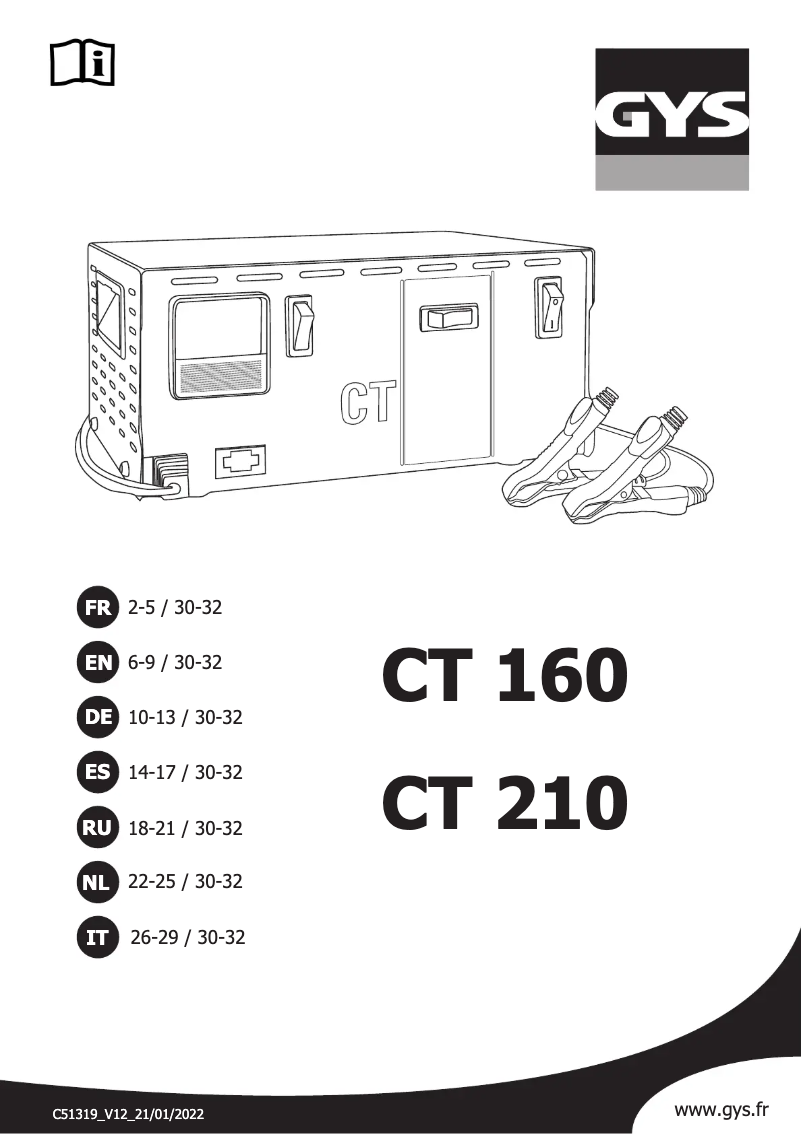 Imagen de la primera página del manual del dispositivo CT 210