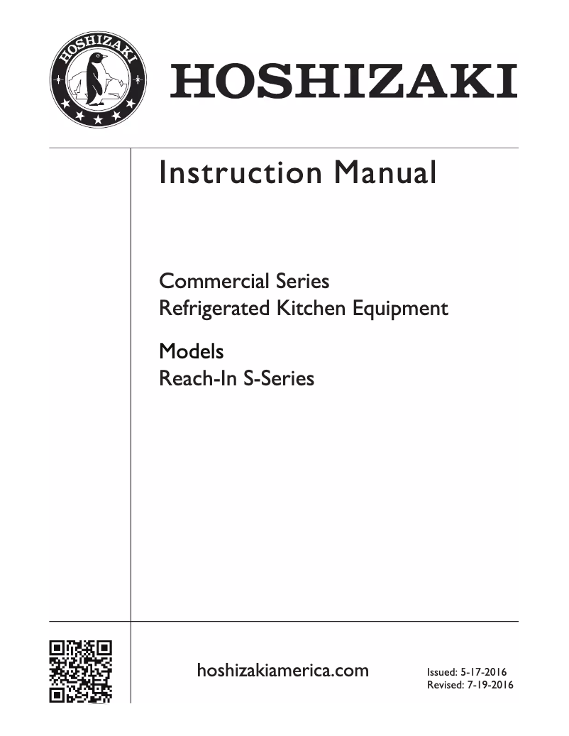 Página 1 del manual Manual de uso y mantenimiento Hoshizaki Commercial CR1S-FGY