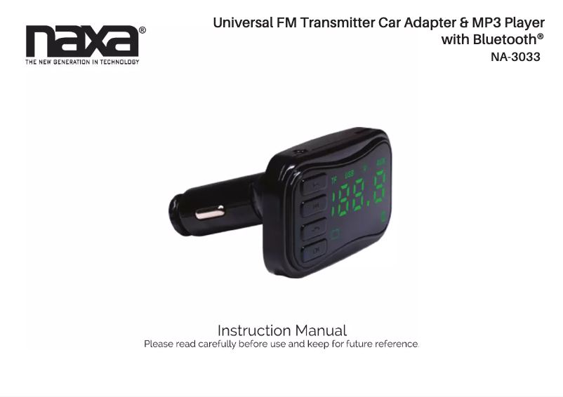 Imagen de la primera página del manual del dispositivo NA-3033