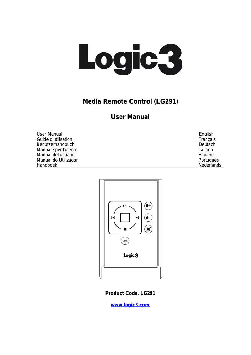 Página 1 del manual Manual de usuario Logic3 Media Remote Control LG291