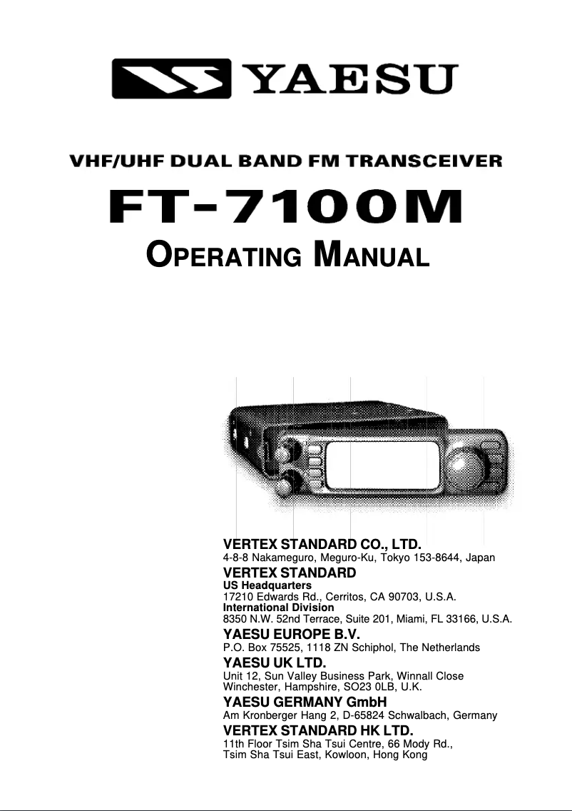 Página nº 1 - Manual de usuario Yaesu FT-7100M
