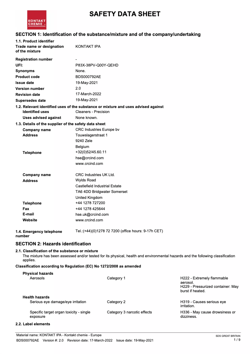 Imagen de la primera página del manual del dispositivo KONTAKT IPA