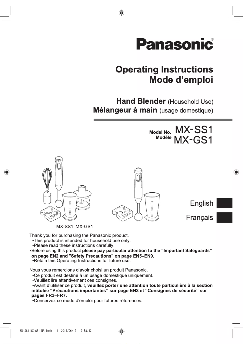 Imagen de la primera página del manual del dispositivo MX-SS1