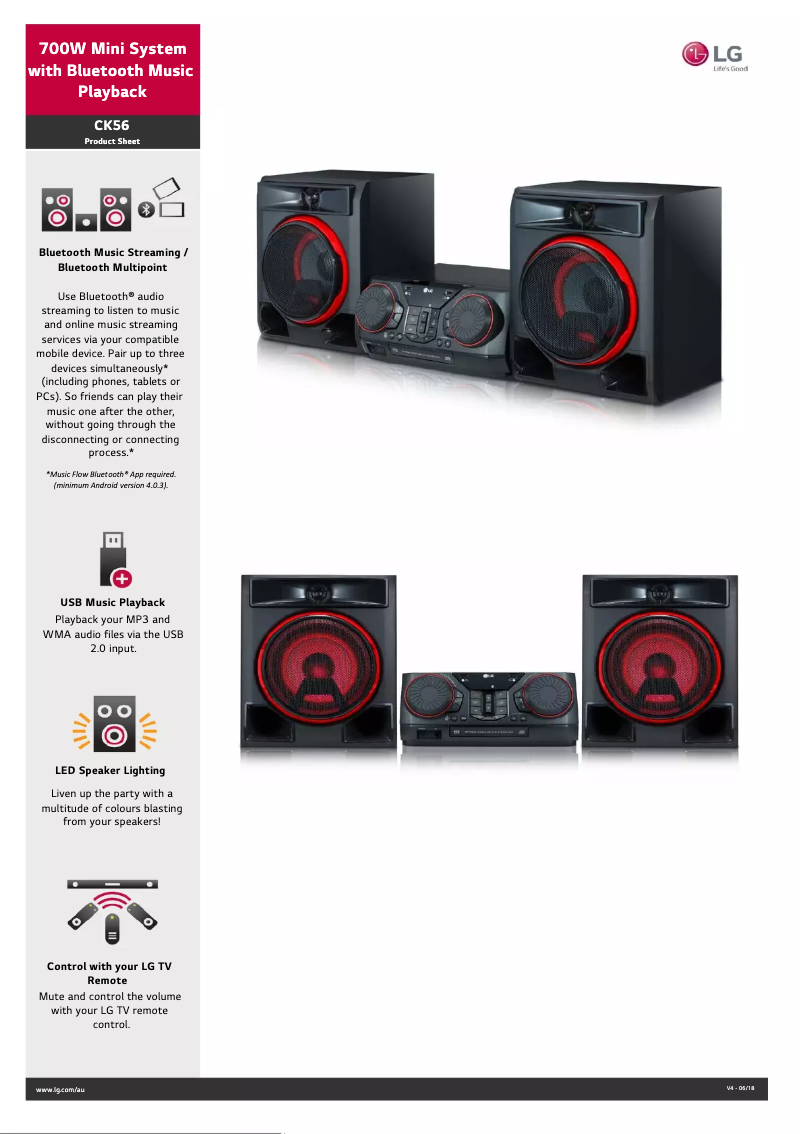 Página nº 1 - Ficha técnica LG CK56