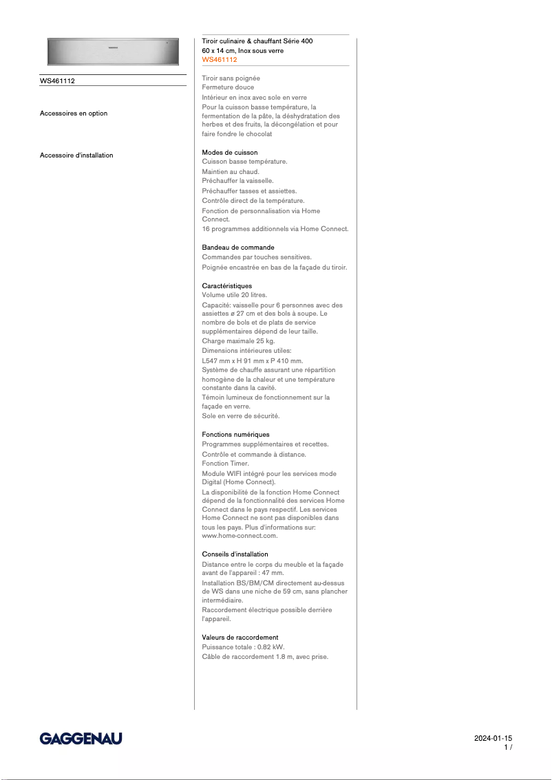 Imagen de la primera página del manual del dispositivo WS461112