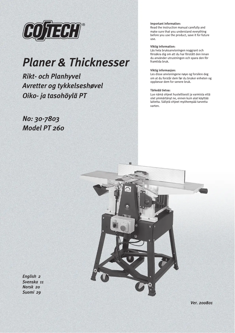 Página 1 del manual Manual de usuario Cotech PT260