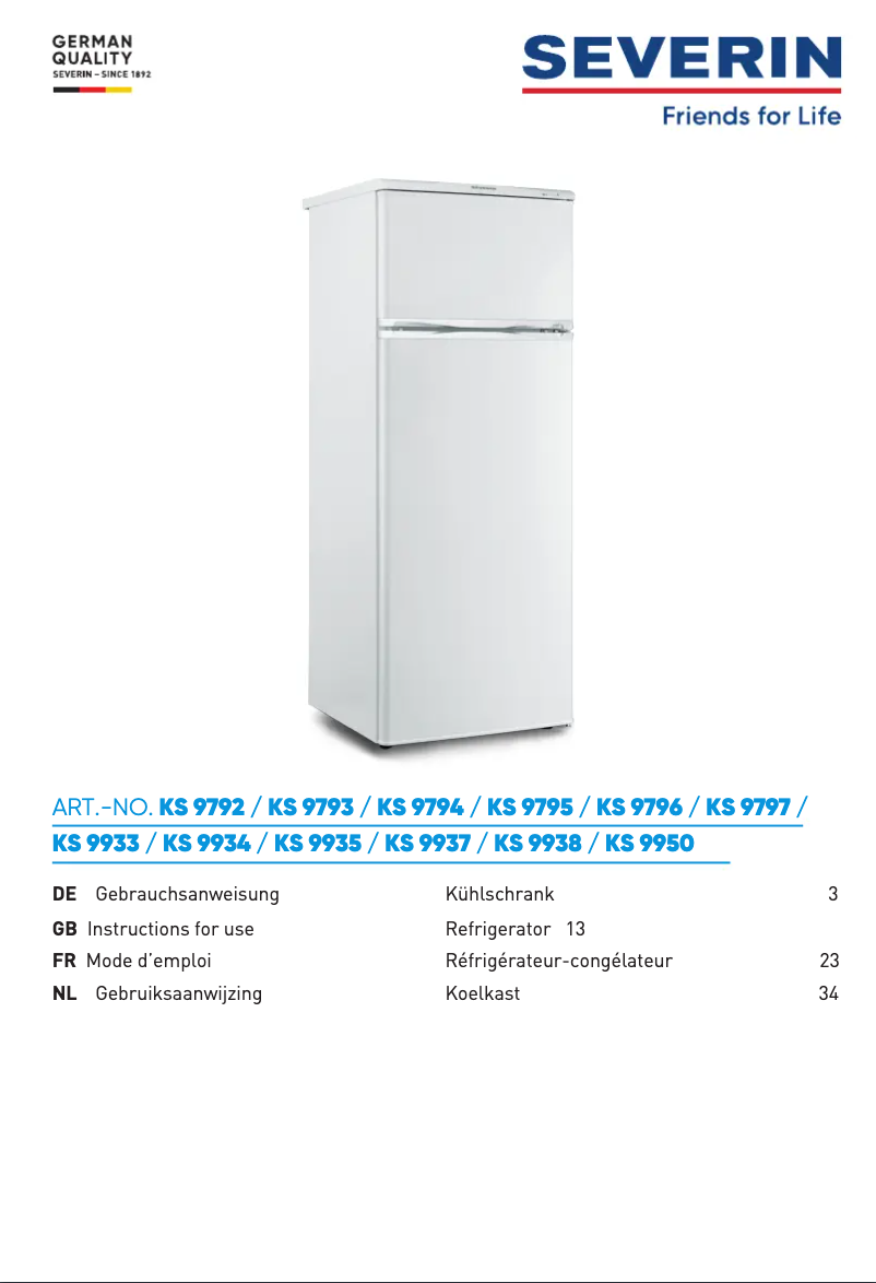 Página nº 1 - Manual de usuario Severin KS 9950