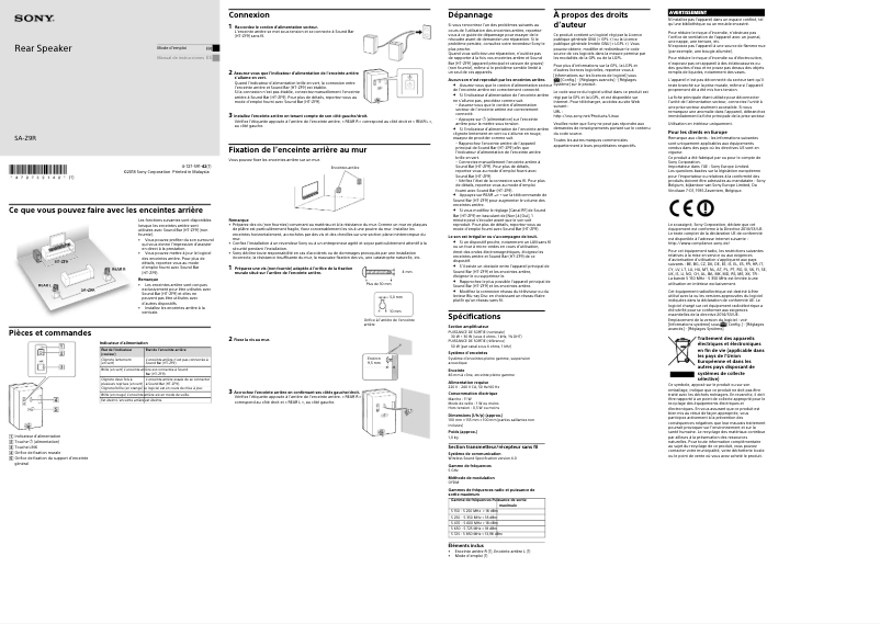 Imagen de la primera página del manual del dispositivo SA-Z9R
