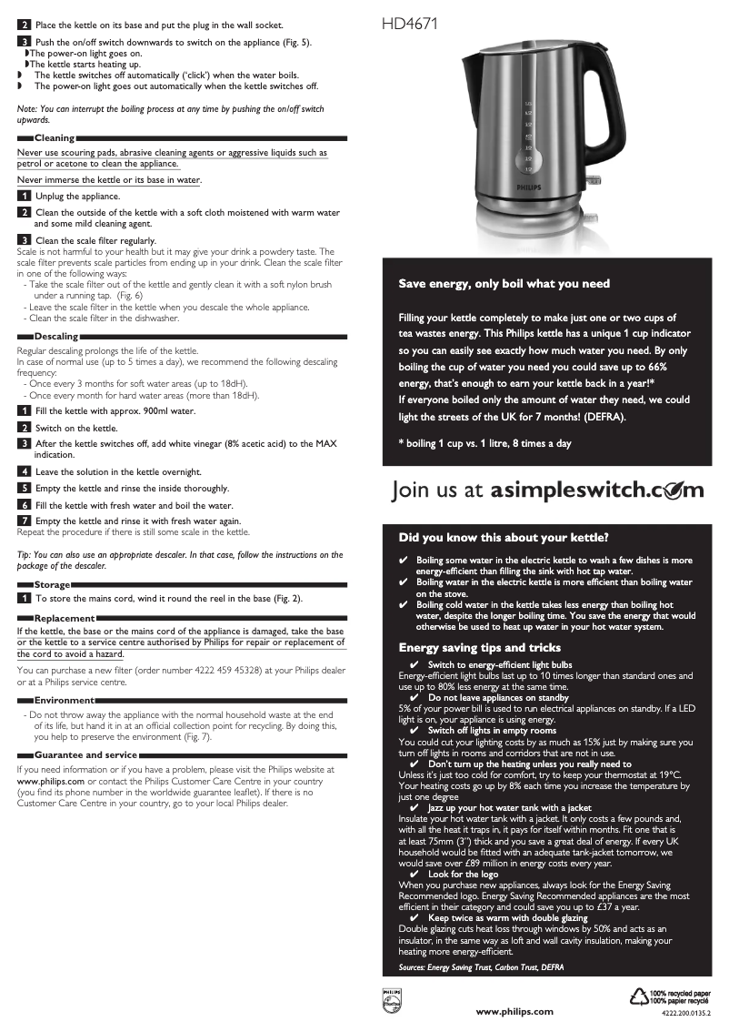 Página 1 del manual Manual de usuario Philips HD4671